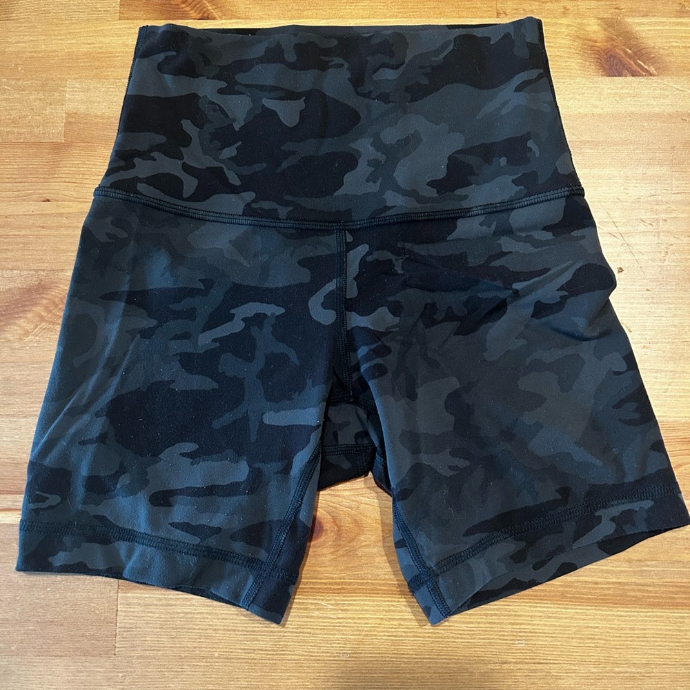 High-Waisted Lululemon Camo Print Women's Shorts